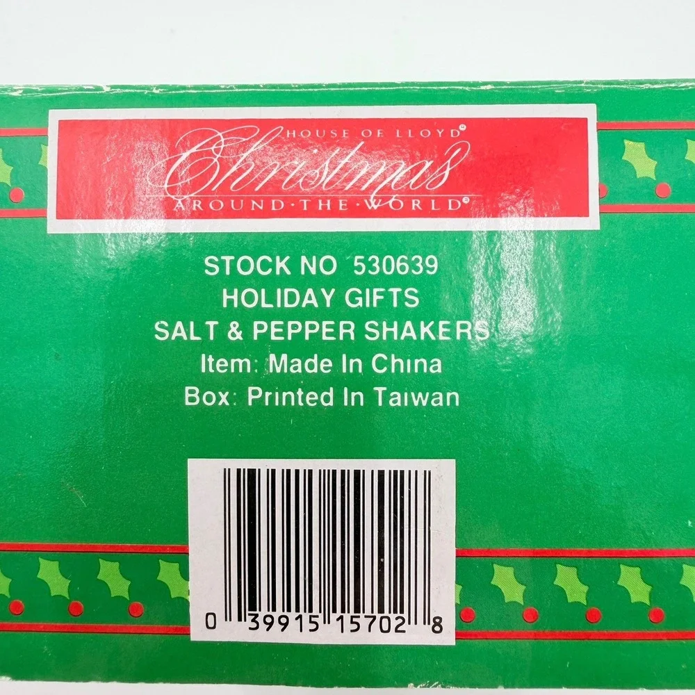 House of Lloyd Christmas Around The World Holiday Gifts Salt & Pepper Shakers